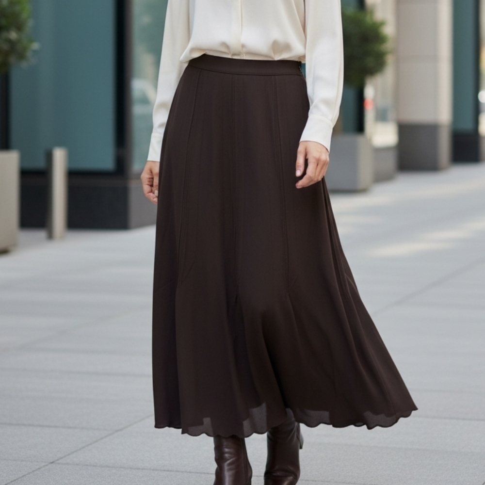NEW! Simon Chang Black Long Skirt 6805